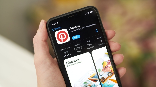 Pinterest app in the Apple App Store is displayed on a smartphone in an arranged photograph taken in Saint Thomas, Virgin Islands, United States, on Friday, Jan. 29, 2021. Pinterest Inc. is scheduled to release earnings figures on February 4. Photographer: Gabby Jones/Bloomberg