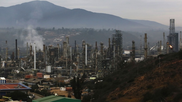 The ENAP oil refinery at an industrial park in Puchuncavi, Chile. Photographer: Marcelo Hernandez/Getty Images