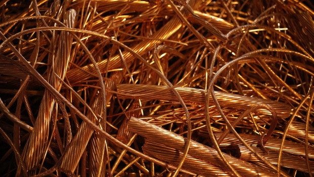 Copper wire at the Rusty Rooster scrap metal recycling center in Louisville, Kentucky, U.S., on Monday, March 21, 2022. The Ukraine-Russia conflict has had an immediate impact on aluminum and nickel prices, both reaching their highest levels in a decade.