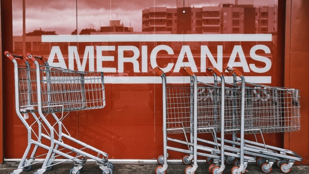 Signage outside an Americanas store in Brasilia, Brazil, on Saturday, Jan. 21, 2023. Americanas SA imploded following a revelation that it was hiding more than 20 billion reais ($3.8 billion) of debt and has since filed for bankruptcy protection.