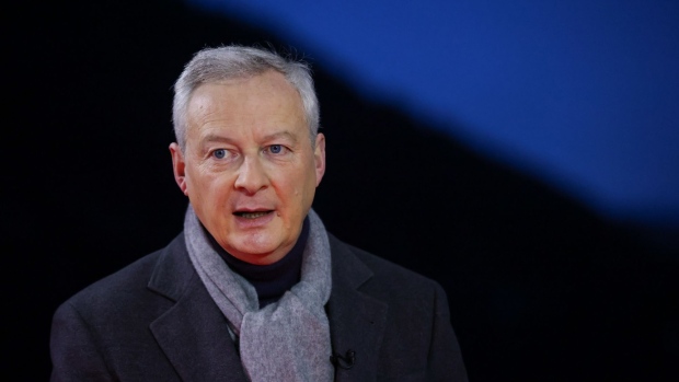 Bruno Le Maire, France's finance minister, during a Bloomberg Television interview during a Bloomberg Television interview on the closing day of the World Economic Forum (WEF) in Davos, Switzerland, on Friday, Jan. 20, 2023. The annual Davos gathering of political leaders, top executives and celebrities runs from January 16 to 20. Photographer: Hollie Adams/Bloomberg