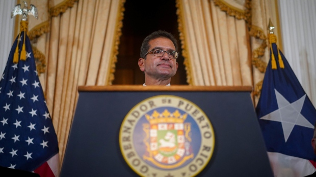 SAN JUAN, PUERTO RICO: Puerto Rico interim governor Pedro Pierluisi answers questions during a press conference on his first day in the government's mansion on August 2, 2019 in San Juan, Puerto Rico. (Photo by Angel Valentin/Getty Images)
