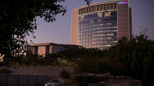 The Adani Group headquarters in Ahmedabad, India, on Wednesday, Feb. 1, 2023. Bonds of the Indian billionaire’s flagship firm plunged to distressed levels in US trading, and the company abruptly pulled a record domestic stock offering after the Adani group suffered a $92 billion market crash.