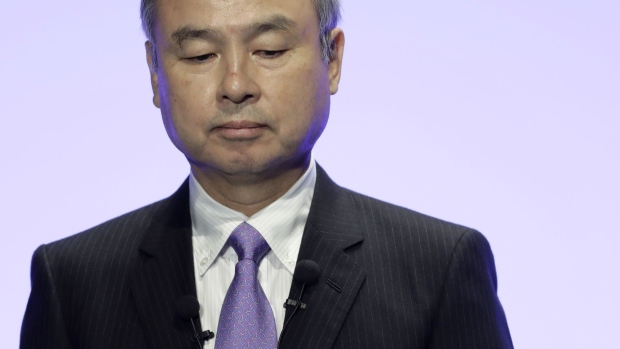 Masayoshi Son, chairman and chief executive officer of SoftBank Group Corp., delivers a keynote speech at the Junior Chamber International (JCI) World Congress in Yokohama, Japan, on Wednesday, Nov. 4, 2020. Nvidia Corp. Chief Executive Officer Jensen Huang argued on Oct. 29 that the company’s proposed acquisition of chip designer Arm Ltd., owned by SoftBank, will benefit technological development, a pitch to industry customers and regulators that need to approve the record transaction. Photographer: Kiyoshi Ota/Bloomberg