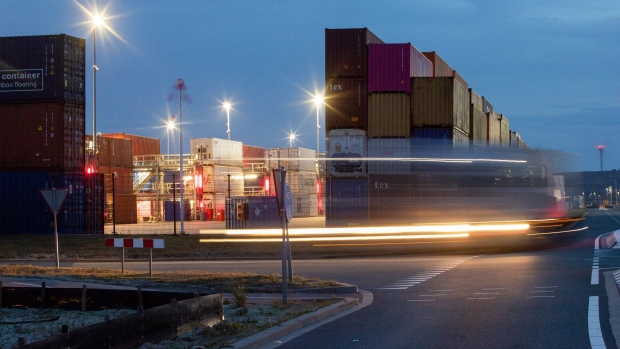 Shipping containers at the Port of Rotterdam. Photographer: Peter Boer/Bloomberg