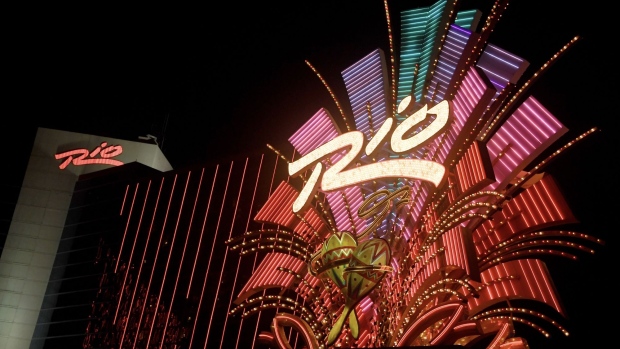 LAS VEGAS, NEVADA - DECEMBER 05: An exterior view shows a marquee at the Rio Hotel & Casino on December 5, 2019 in Las Vegas, Nevada. Caesars Entertainment Corp. announced on Thursday that it completed the USD 516.3 million sale of the resort to an affiliate of Dreamscape Companies, which is owned and controlled by real estate developer Eric Birnbaum. (Photo by Ethan Miller/Getty Images) Photographer: Ethan Miller/Getty Images North America