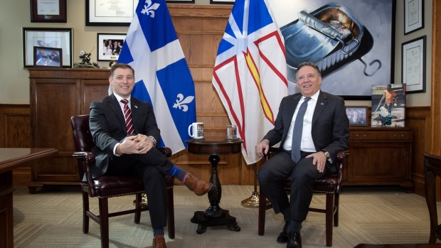 Newfoundland and Labrador Premier Andrew Furey and Quebec Premier François Legault 
