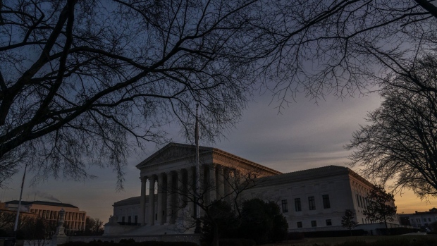The US Supreme Court in Washington, DC, US, on Wednesday, Jan. 11, 2023. The Supreme Court this week turned away 14 Republican state attorneys general who sought to reinstate a Trump-era immigrant wealth test that screened out green card applicants seen as being at risk of becoming dependent on government benefits. Photographer: Nathan Howard/Bloomberg
