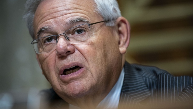 Senator Robert Menendez, a Democrat from New Jersey and chairman of the Senate Foreign Relations Committee, speaks during a hearing in Washington, D.C., U.S., on Wednesday, May 12, 2021. The White House this week announced new efforts to vaccinate more of the nation as many Americans' reluctance to get inoculated threatens to encumber the nations recovery from the pandemic.
