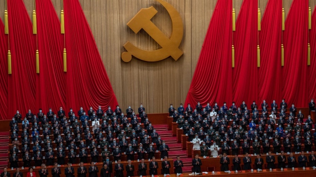 Delegates applause during the closing session of the 20th National Congress of the Chinese Communist Party at the Great Hall of the People in Beijing, China, on Saturday, Oct. 22, 2022. President Xi Jinping is officially set for a third term surrounded by allies, after key Communist Party officials without close ties to the Chinese leader exited the nation’s top leadership body. Bloomberg Bloomberg