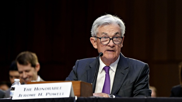 Jerome Powell, chairman of the US Federal Reserve, speaks during a Senate Banking, Housing, and Urban Affairs Committee hearing in Washington on Tuesday, March 7, 2023.