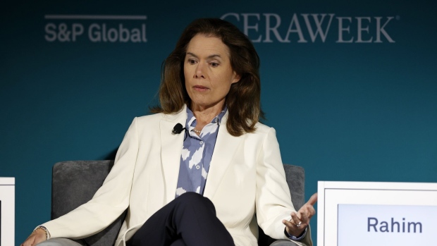 Helen Currie, chief economist of ConocoPhillips, speaks during the CERAWeek by S&P Global conference in Houston.
