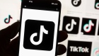 TikTok logo on a cell phone