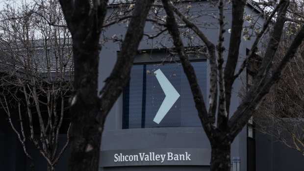 Silicon Valley Bank headquarters in Santa Clara, California, US, on Friday, March 10, 2023. Silicon Valley Bank became the biggest US bank failure in more than a decade, after its long-established customer base of tech startups grew worried and yanked deposits. Photographer: Philip Pacheco/Bloomberg