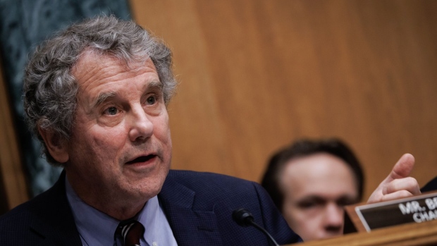Senator Sherrod Brown, a Democrat from Ohio and chairman of the Senate Banking, Housing, and Urban Affairs Committee, speaks during a hearing in Washington, DC, US, on Thursday, Dec. 15, 2022. House Republicans vowed vigorous oversight over the Consumer Financial Protection Bureau's policy-making, enforcement, and even the agency directors schedule when they take the gavel in January.