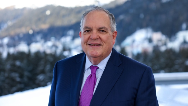 Ron O'Hanley, chief executive officer of State Street Corp., following a Bloomberg Television interview on day two of the World Economic Forum (WEF) in Davos, Switzerland, on Wednesday, Jan. 18, 2023. The annual Davos gathering of political leaders, top executives and celebrities runs from January 16 to 20.