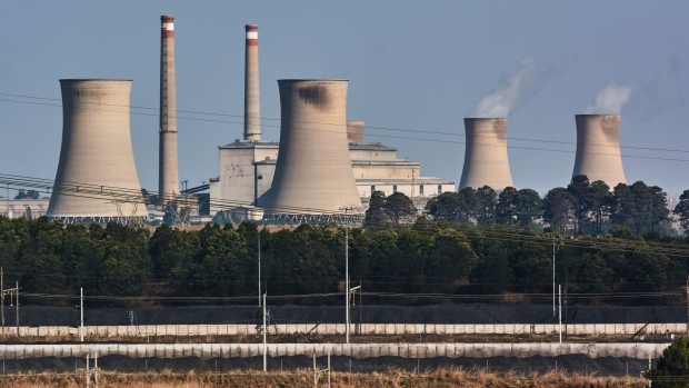 The Eskom Holdings SOC Ltd. Arnot coal-fired power station in Mpumalanga, South Africa on Thursday, Sept. 29, 2022. South Africa relies on coal to generate more than 80% of its electricity, and has been subjected to intermittent outages since 2008 because state utility Eskom Holdings SOC Ltd. can't meet demand from its old and poorly maintained plants.