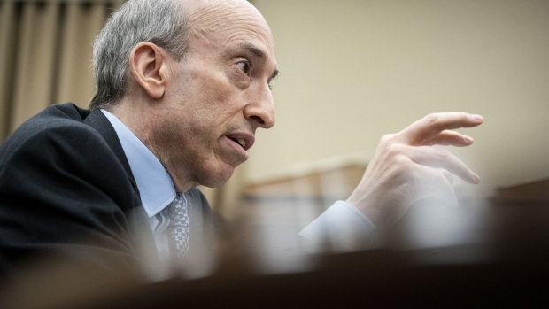 Gary Gensler, chairman of the U.S. Securities and Exchange Commission (SEC), speaks during a House Appropriation Subcommittee hearing in Washington, D.C., US, on Wednesday, May 18, 2022. The hearing is titled "Fiscal Year 2023 Budget Request for the Federal Trade Commission and the Securities and Exchange Commission."
