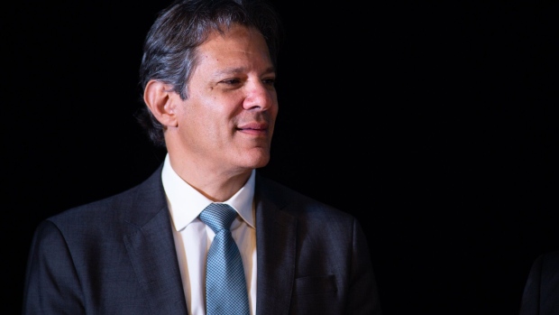 Fernando Haddad, Brazil's incoming finance minister, during a press conference at the Bank of Brazil Cultural Center (CCBB) in Brasilia, Brazil, on Friday, Dec. 9, 2022. President-elect Lula picked former Sao Paulo Mayor Haddad to head Brazil’s economy in a sign his leftist Workers’ Party will have outsize influence in the most crucial decisions of government. Photographer: Andressa Anholete/Bloomberg
