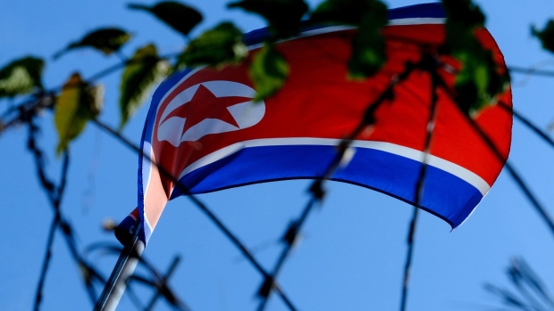 A North Korean flag flies at the Embassy of North Korea compound in Kuala Lumpur, Malaysia, on Saturday, March 20, 2021. Kim Jong Uns regime cut off diplomatic relations with Malaysia, accusing it of a super-large hostile act after its top court ruled a North Korean man can be extradited to the U.S. face money-laundering charges.