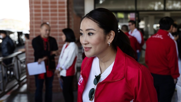 Paetongtarn Shinawatra, daughter of former premier Thaksin Shinawatra, during a visit to the Thai-Laos border crossing checkpoint in Nong Khai province, Thailand, on Saturday, Jan. 28, 2023. Paetongtarn Shinawatra, bidding to follow in the footsteps of her father and aunt in becoming Thai prime minister, is confident her party can achieve a landslide victory at the next elections with better policies to ease the burden of voters.