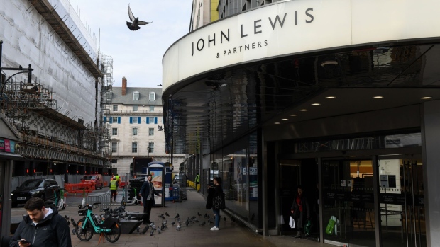 An entrance to the John Lewis Partnership Plc department store on Oxford Street in London, UK, on Thursday, March 16, 2023. John Lewis canceled staff bonuses for the second time in three years and warned of fresh job cuts after reporting a large loss amid intense competition in the British retail market.