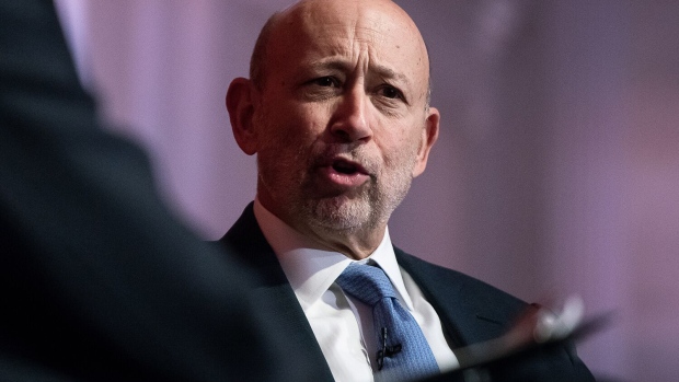 Lloyd Blankfein, chairman and chief executive officer of Goldman Sachs Group Inc., speaks during an Economic Club of New York event in New York, U.S. Photographer: Mark Kauzlarich/Bloomberg