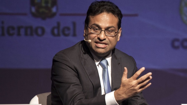 Laxman Narasimhan, chief executive officer of Latin America at PepsiCo Inc., speaks during the CEO Summit of the Americas in Lima, Peru, on Friday, April 13, 2018. The conference brings together leading CEOs and heads of state from the Americas region to analyze opportunities to promote economic growth and investment.
