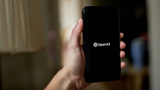 The OpenAI logo on a smartphone arranged in the Brooklyn borough of New York, US, on Thursday, Jan. 12, 2023. Microsoft Corp. is in discussions to invest as much as $10 billion in OpenAI, the creator of viral artificial intelligence bot ChatGPT, according to people familiar with its plans.