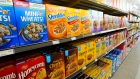 Cereal products for sale at Quebec grocery store