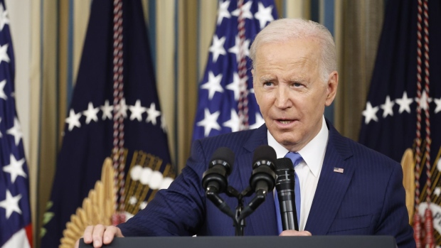 US President Joe Biden speaks during a news conference in the State Dining Room of the White House in Washington, DC, US, on Wednesday, Nov. 9, 2022. Biden is speaking following a midterm election in which Democrats fared better than expected and avoided a worst-case scenario in Tuesday night's vote as a feared Republican wave failed to materialize.