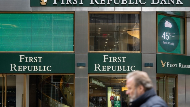 A First Republic Bank branch in New York on March 10.