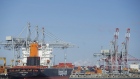 Container ships in the Port of Montreal