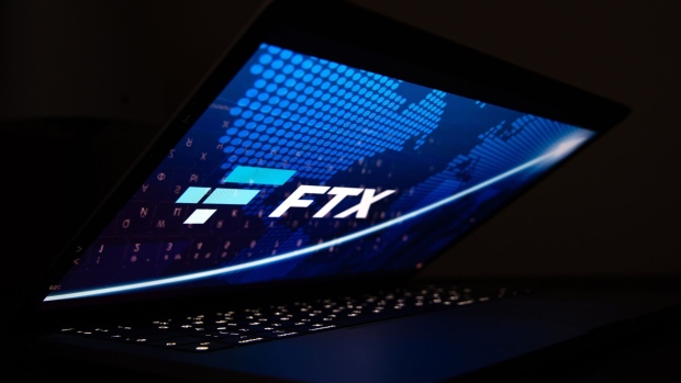 The FTX Cryptocurrency Derivatives Exchange logo on a laptop screen arranged in Riga, Latvia, Nov. 24, 2022. The implosion of Sam Bankman-Fried’s FTX empire dealt a harsh blow to the Bahamas’ ambitions to be a hub for the crypto industry, and it’s causing massive pain for locals who treated the now-bankrupt exchange like a bank. Photographer: Andrey Rudakov/Bloomberg