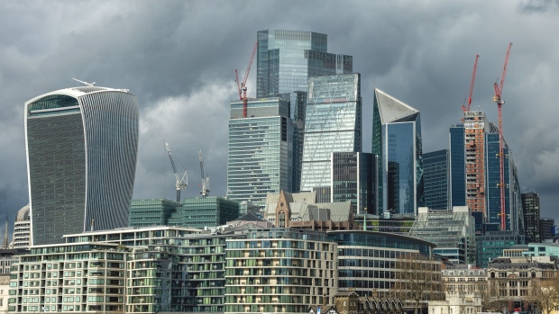 Skyscrapers and commercial buildings on the skyline of the City of London, UK, on Monday, March 6, 2023. Londons investment appeal in a post-Brexit world is rapidly deteriorating. Photographer: Bloomberg/Bloomberg