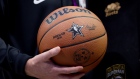 The official Wilson All-Star game ball is seen prior to the 2023 NBA All Star Game between Team Giannis and Team LeBron at Vivint Arena on February 19, 2023 in Salt Lake City, Utah. Photographer: Tim Nwachukwu/Getty Images North America