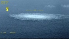AT SEA - SEPTEMBER 27: In this Handout Photo provided by Swedish Coast Guard, the release of gas emanating from a leak on the Nord Stream 2 gas pipeline in the Baltic Sea on September 27, 2022 in At Sea. A fourth leak has been detected in the undersea gas pipelines linking Russia to Europe, after explosions were reported earlier this week in suspected sabotage. (Photo by Swedish Coast Guard via Getty Images)