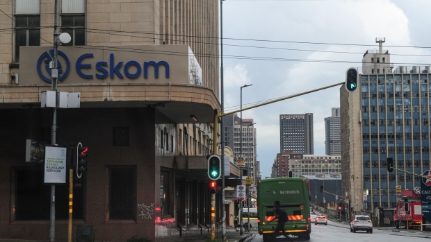 An Eskom Holdings SOC Ltd. regional office in the Braamfontein district of Johannesburg, South Africa, on Monday, Feb. 13, 2023. Eskom, which supplies most of South Africa’s power from coal-fired plants, has been implementing rolling blackouts since 2008 because it can’t meet demand. Photographer: Leon Sadiki/Bloomberg