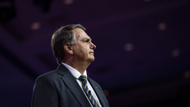 Jair Bolsonaro, Brazil's former president, during the Conservative Political Action Conference (CPAC) in National Harbor, Maryland, US, on Saturday, March 4, 2023. The Conservative Political Action Conference launched in 1974 brings together conservative organizations, elected leaders, and activists.