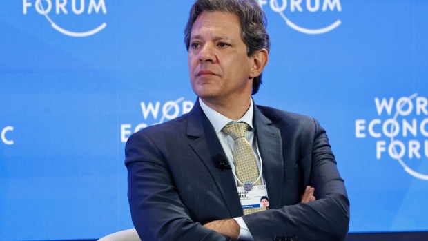 Fernando Haddad, Brazil's finance minister, during a panel session on day two of the World Economic Forum (WEF) in Davos, Switzerland, on Wednesday, Jan. 18, 2023. The annual Davos gathering of political leaders, top executives and celebrities runs from January 16 to 20.