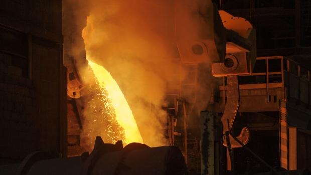 <p>Molten nickel matte is poured at a smelter in Sudbury, Ontario, Canada.</p>