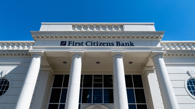 A First Citizens Bank branch in Alpharetta, Georgia, US, on Thursday, March 23, 2023. First Citizens BancShares Inc., one of the biggest buyers of failed US lenders, is still hoping to strike a deal for all of Silicon Valley Bank, according to people familiar with the matter. Photographer: Elijah Nouvelage/Bloomberg
