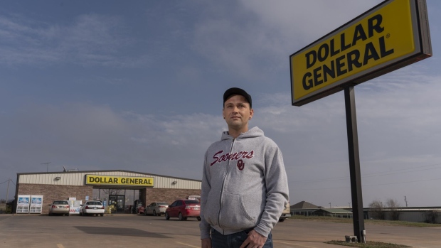 Josh Tinker, a former Dollar General store manager, endured faulty heating and air conditioning in Oklahoma.  Photographer: Nick Oxford/Bloomberg