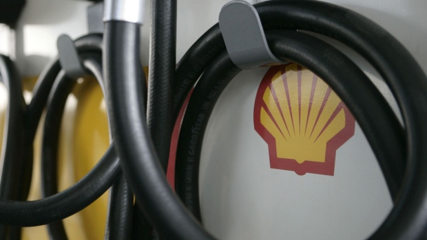 The shell logo adorns the gas pumps at a Royal Dutch Shell Plc gas station in Jakarta, Indonesia.