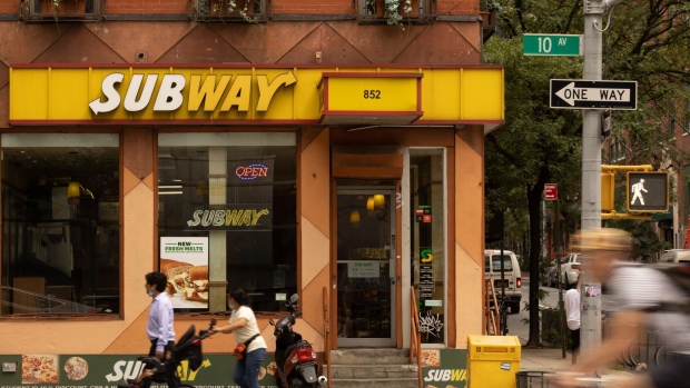 A Subway Restaurant location in New York, U.S., on Friday, July 2, 2021. With new breads, smashed avocado and fresh mozzarella, the sandwich chain is trying to bring back the customers who’ve defected to more modern eateries like Jimmy John's and Chipotle Mexican Grill Inc.