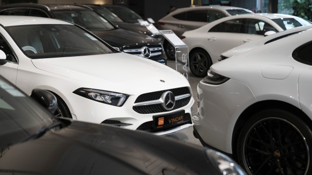 Mercedes-Benz vehicles at a Vincar Ltd. showroom in Singapore. Photographer: Wei Leng Tay/Bloomberg