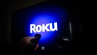 A Roku Inc. signage on a Smart television in an arranged photograph in Hastings-on-Hudson, New York, U.S., on Sunday, May 2, 2021. Roku Inc. is scheduled to release earnings figures on May 6. Photographer: Tiffany Hagler-Geard/Bloomberg