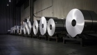 Aluminum coils in a cooling area at the Arconic manufacturing facility in Alcoa, Tennessee, U.S., on Wednesday, March 9, 2022. Metals including aluminum and copper have soared to record highs following Russia's invasion on fears of disruptions to trade flows.