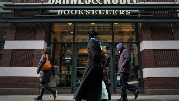 NEW YORK, NY - JANUARY 10: People walk by a Barnes & Noble bookstore, January 10, 2019 in the Brooklyn borough of New York City. On Thursday, Barnes & Noble Inc. cautioned investors that it could reduce its earnings guidance by up to 10 percent due to advertising spending and promotional activity. (Photo by Drew Angerer/Getty Images)