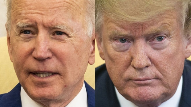 Joe Biden and Donald Trump Source: Andrew Harrer/Bloomberg